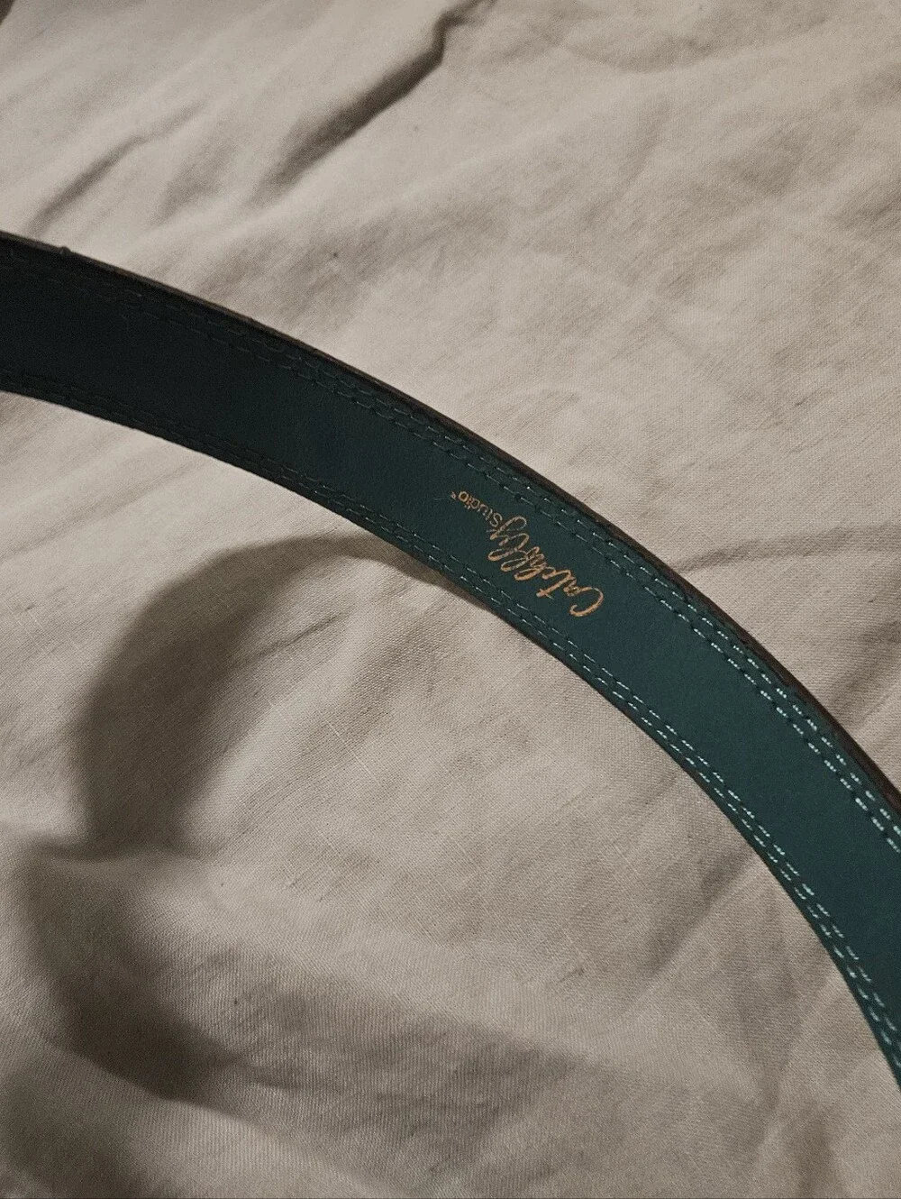 Black And Brown Western Belt with Teal Accent Catchfly Sutdio Kids Large